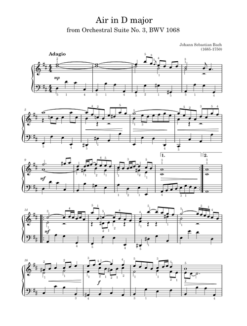 Air from Orchestra Suite No. 3 in D major, BWV 1068 – Johann Sebastian Bach