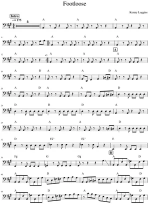 Footloose Sheet Music for Trombone, Euphonium, Tuba, Flute & more Footloose Sheet Music for Trombone, Euphonium, Tuba, Flute & more