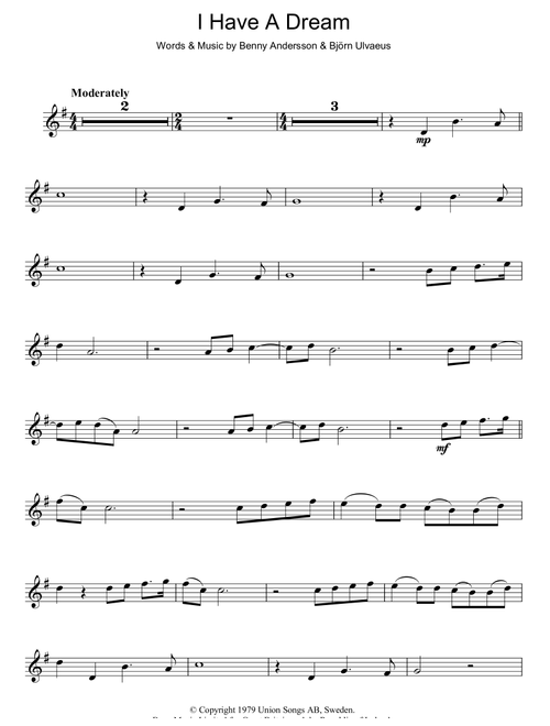 I Have A Dream - ABBA (Lead Sheet - Fake Book)
