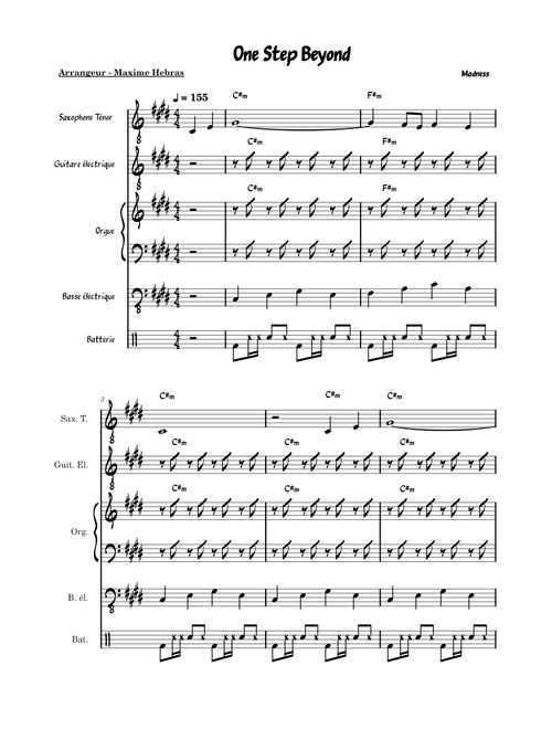 One step beyond – Madness - Arrangement