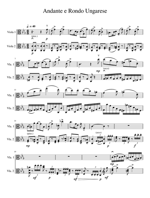 Andante e Rondo Ungarese Duet
