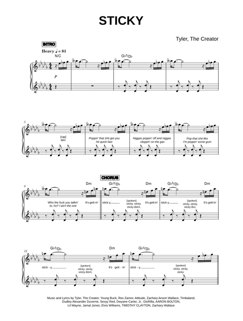 Sticky - Tyler, The Creator (Piano)