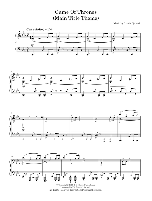 Game Of Thrones Theme - Ramin Djawadi (Piano Solo)