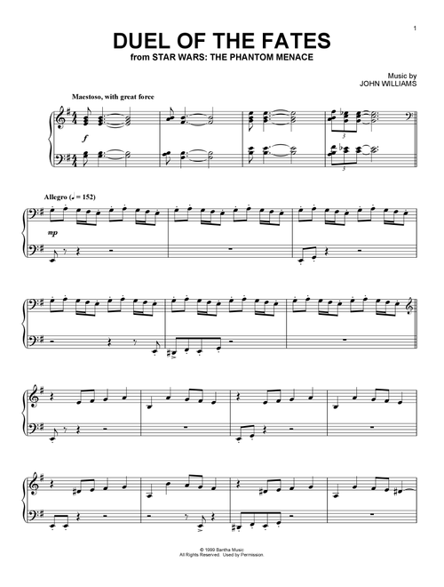 Duel Of The Fates (from Star Wars: The Phantom Menace) - John Williams (Piano Solo)