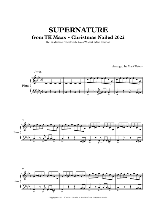 Supernature (Arr. Mark Waters) - 2 Crazy Deejays (Piano Vocal)