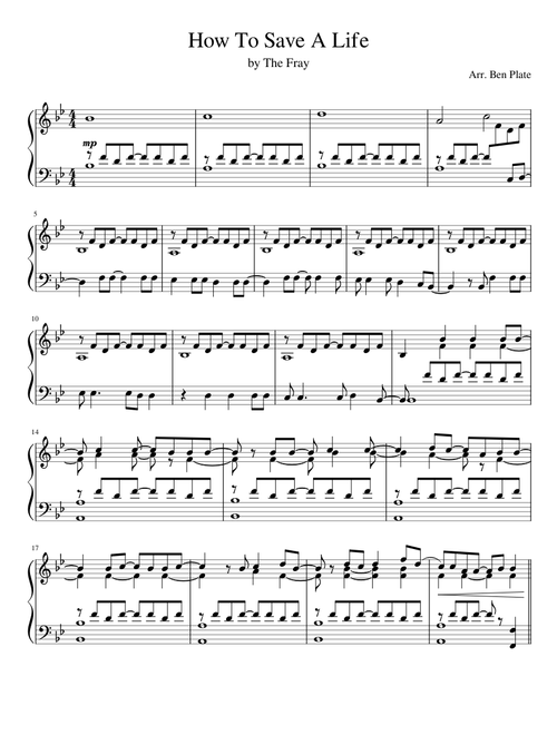 The Fray - How to Save a Life (Piano)
