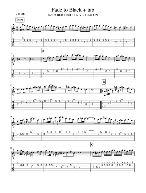 Fade to Black + tab