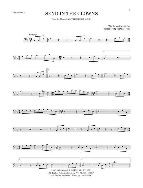 Send In The Clowns - Stephen Sondheim (Trombone Solo)
