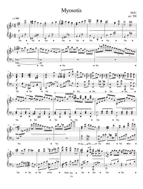 Myosotis/M2U - Piano Solo Reduction (Advanced Intermediate)