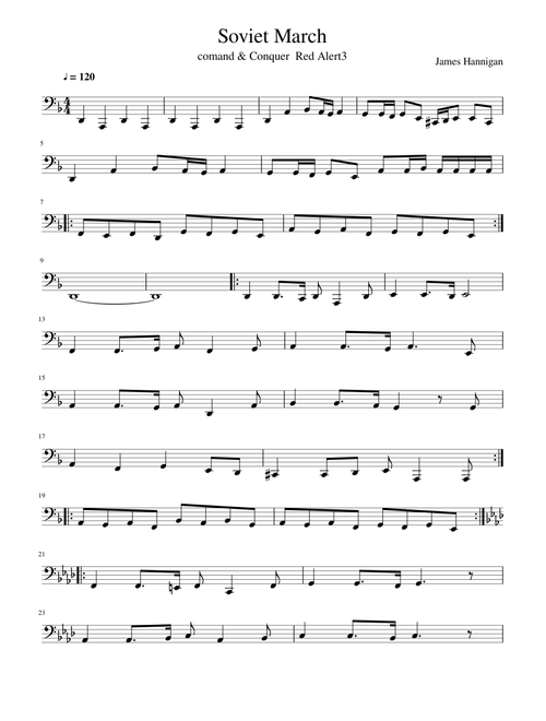 Soviet March for tuba solo