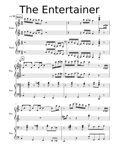 The Entertainer (piano4manos)
