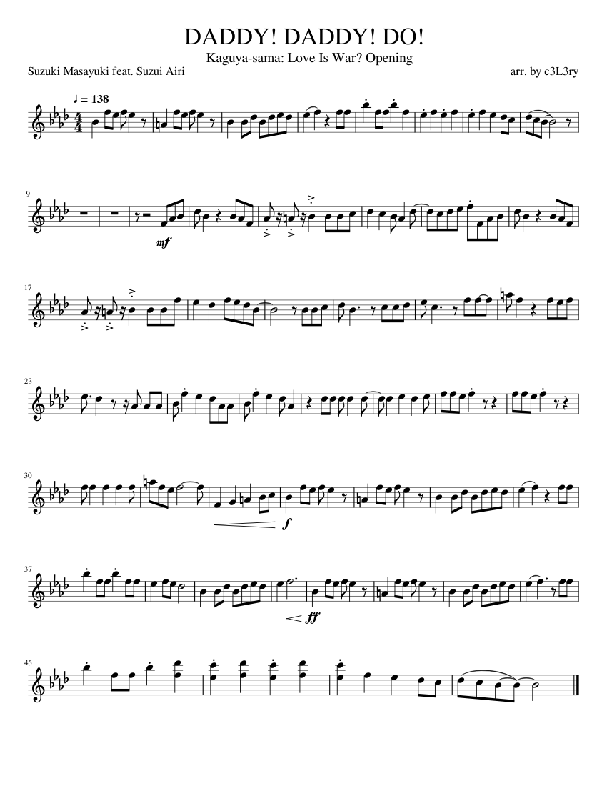 DADDY! DADDY! DO! - Suzuki Masayuki || Bb Clarinet