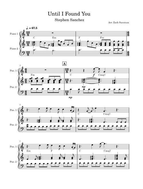 Until I Found You Score for Piano and Voice