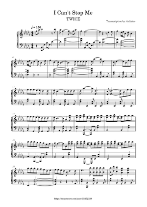 I CAN'T STOP ME – TWICE Sheet Music for Piano (Solo) | MuseScore.com