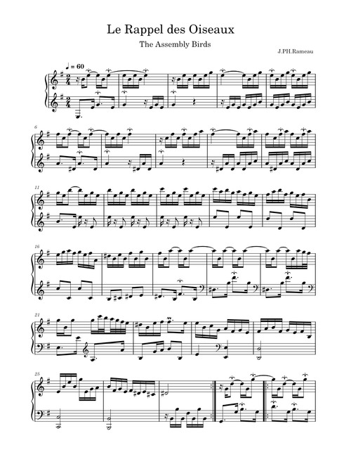 Le Rappel des Oiseaux  – JPHRAMEAU J.PH.RAMEAU