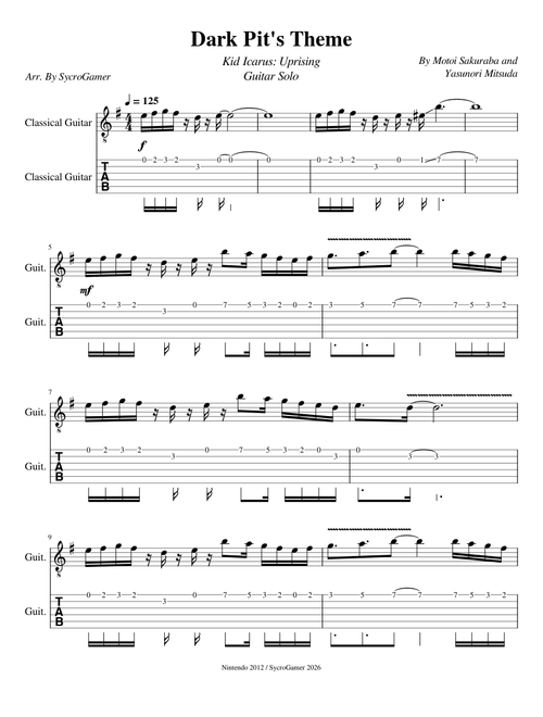 Dark Pit's Theme (Guitar Solo) - Kid Icarus: Uprising
