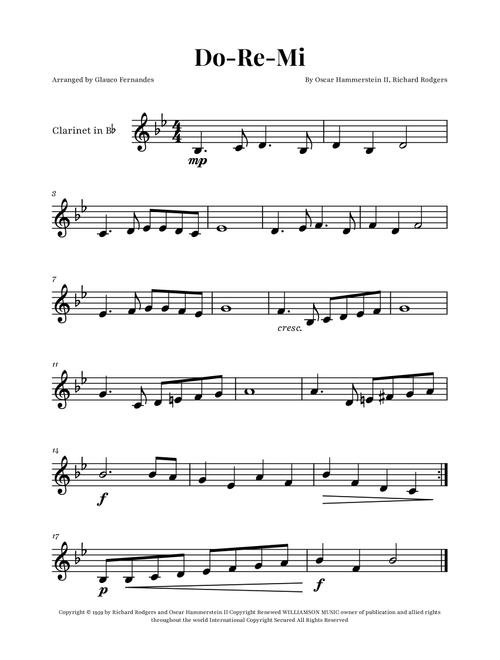 Do-Re-Mi (Arr. Glauco Fernandes) - Various Artists (Clarinet Solo)