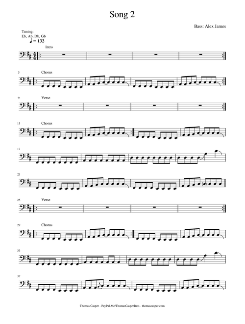 Song 2 - Bass Transcription