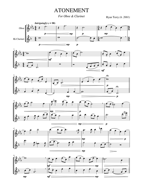 Atonement (Oboe & Clarinet Duet)
