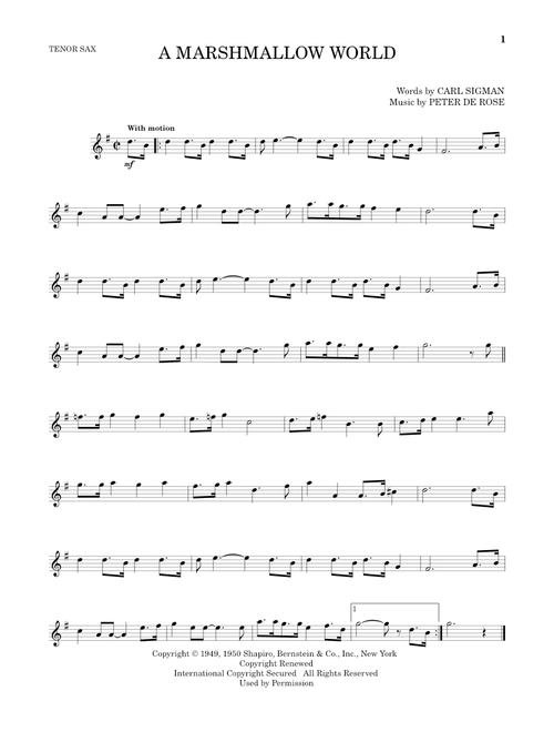 A Marshmallow World - Carl Sigman & Peter De Rose, Carl Sigman, Peter De Rose (Tenor Sax Solo)
