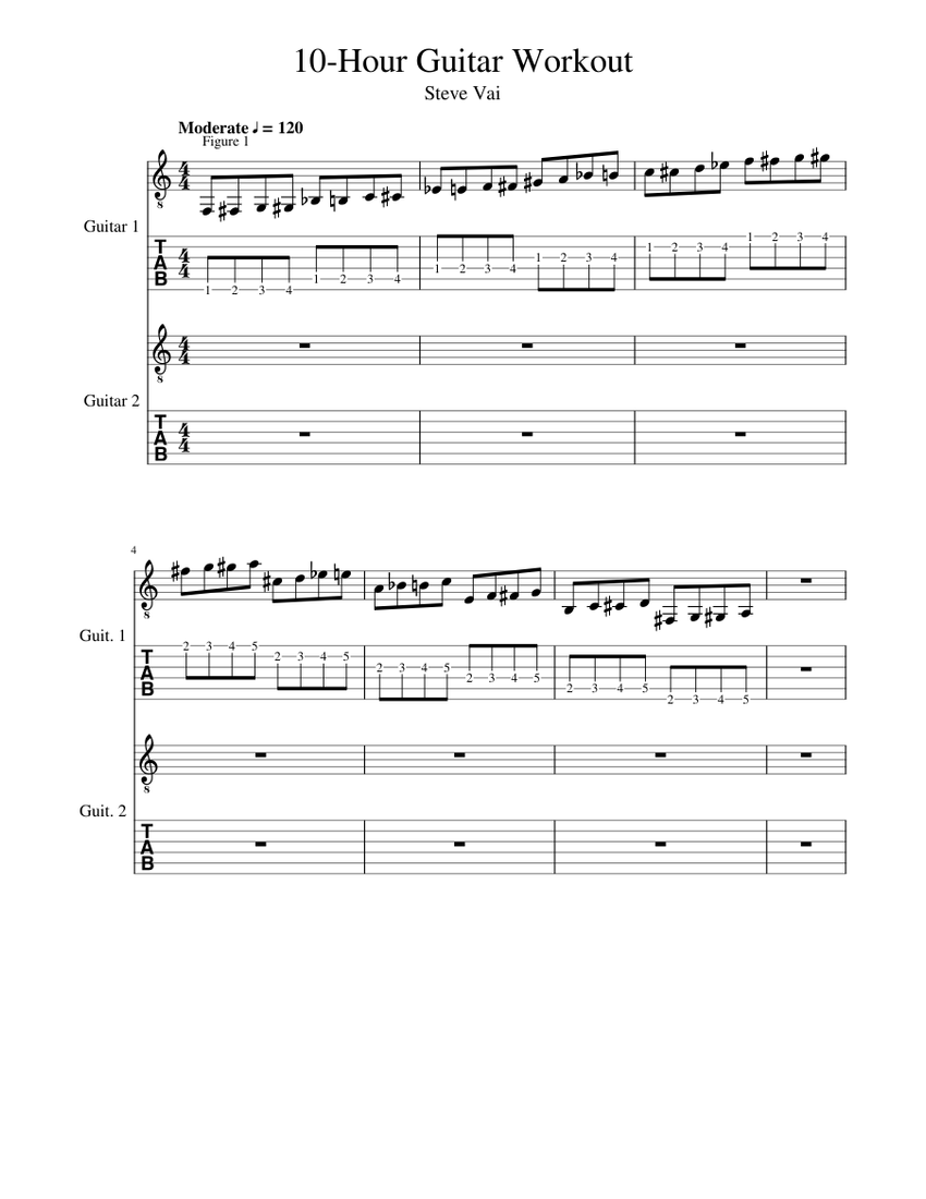 10 Hour Guitar Workout Sheet music for Guitar Mixed Duet Musescore