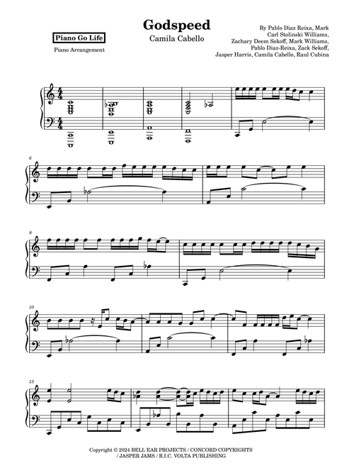 Godspeed (Arr. Piano Go Life) - Camila Cabello (Piano Solo)