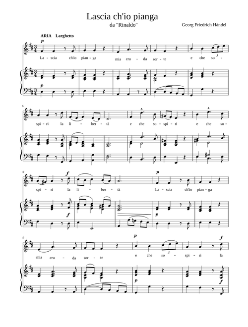 Handel Rinaldo Lascia ch'io pianga (D)