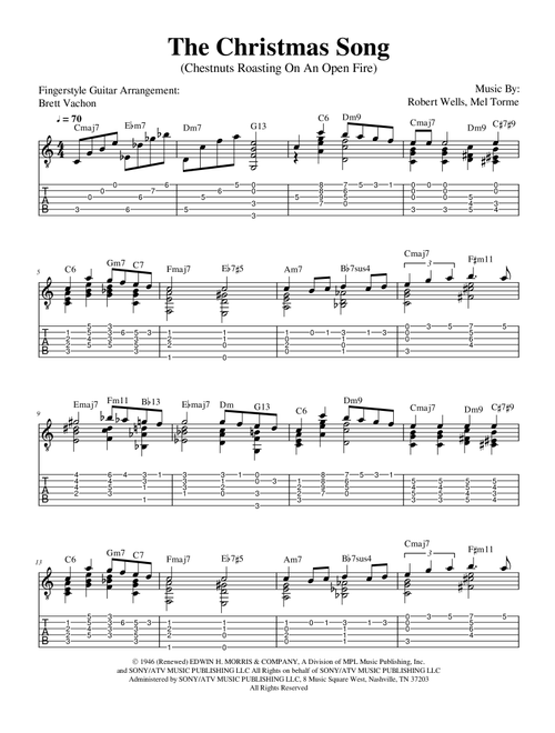 The Christmas Song (Chestnuts Roasting On An Open Fire) (Arr. Brett Vachon) - Nat Cole With N Riddle Orch (Guitar Tab)