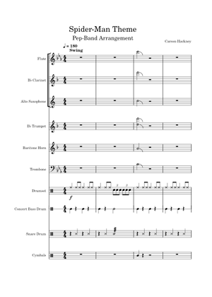 Spider-Man Theme Song Pep-Band Arrangement Sheet Music for