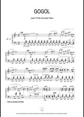 Free Gogol by Chilly Gonzales sheet music | Download PDF or print
