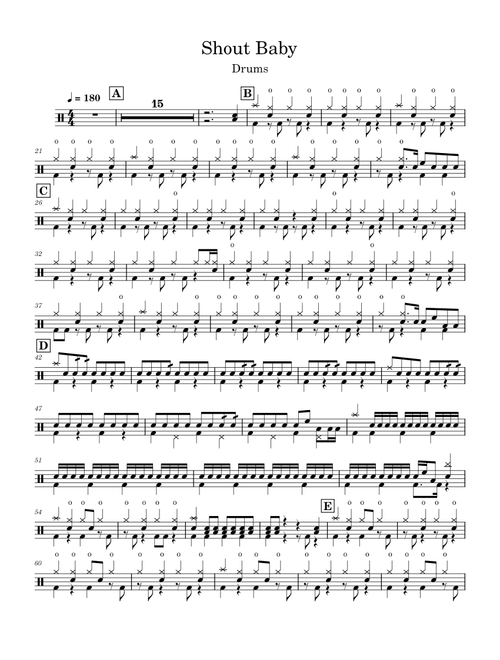 Shout Baby – Drums