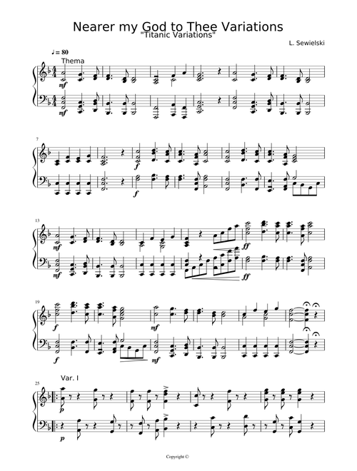 Nearer My God To Thee - Variations ("Titanic variations")