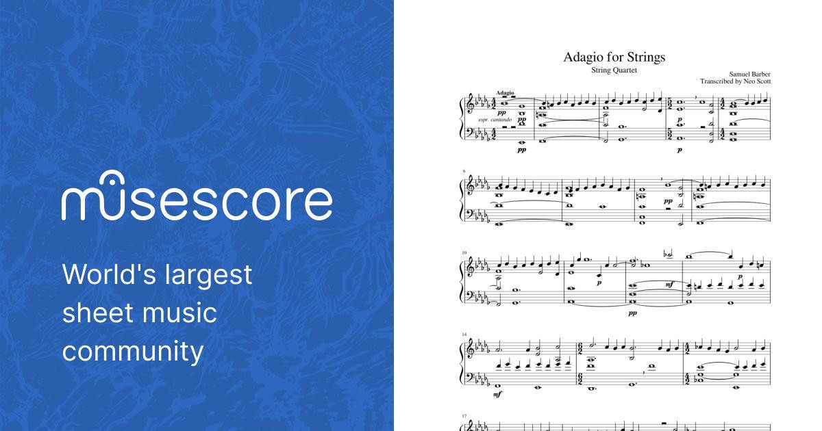 Adagio for Strings - Piano Sheet music for Piano (Solo