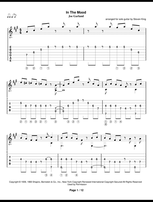 In The Mood (Arr. Steven King) - Glenn Miller & His Orchestra, Ernie Field's Orchestra (Solo Guitar)