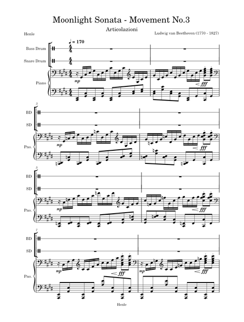 Moonlight Sonata Movement no.3 – Ludwig van Beethoven