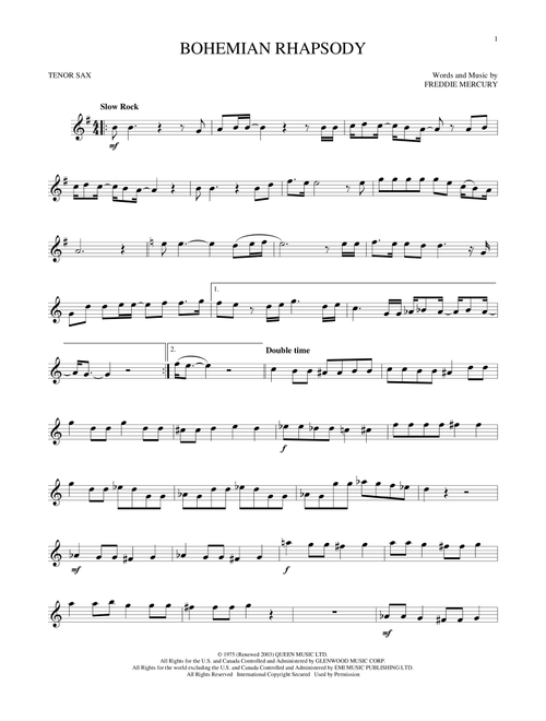 Bohemian Rhapsody - Queen (Tenor Sax Solo)