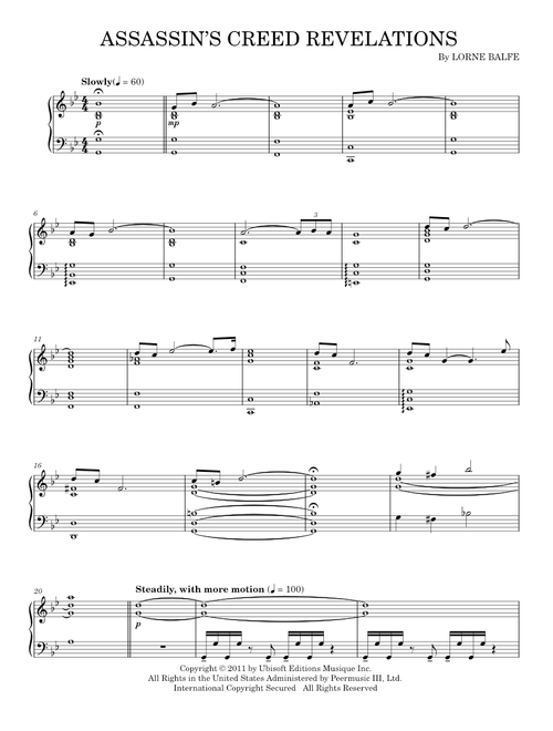 Assassin's Creed: Revelations Main Theme - Lorne Balfe (Piano Solo)