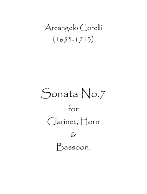 Sonata No.7 (Arr. Spence Bundy) - Arcangelo Corelli (Small Ensemble)