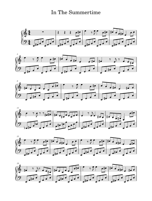 In the summertime – Mungo Jerry (Easy version) - Whitehatjr