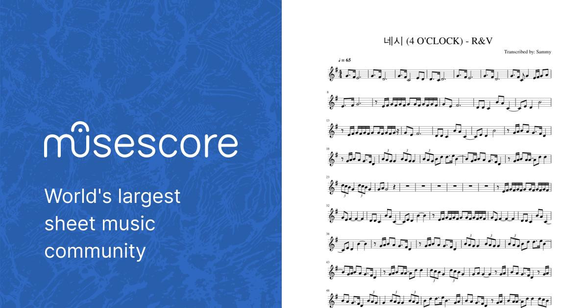 네시 (4 O'CLOCK) [R&V] Violin Sheet Music for Violin (Solo