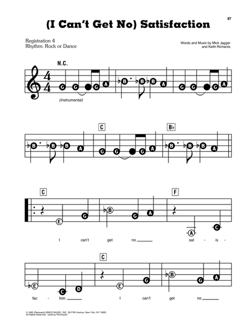 (I Can't Get No) Satisfaction - The Rolling Stones (E-Z Play Today)