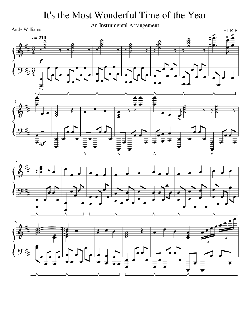 Andy Williams - It's the Most Wonderful Time of the Year Sheet