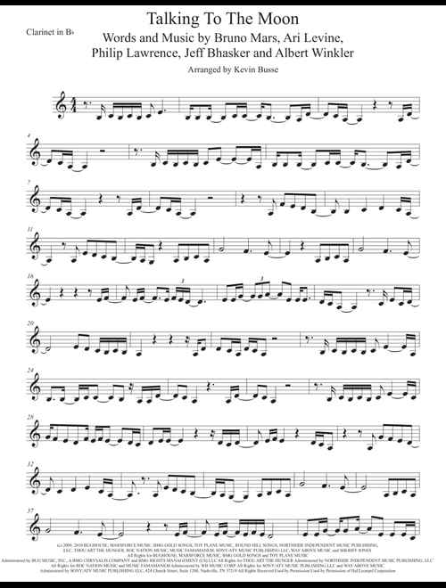 Talking To The Moon (Arr. Kevin Busse) - Bruno Mars (Clarinet Solo)