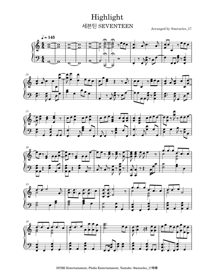 Highlight Sheet Music for Piano (Solo) | MuseScore.com