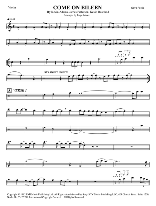Come On Eileen (Arr. Jorge JuÃ¡rez) - Dexys Midnight Runners (Violin Solo)