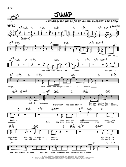 Jump - Van Halen (Real Book - Melody-Chords-Lyrics)