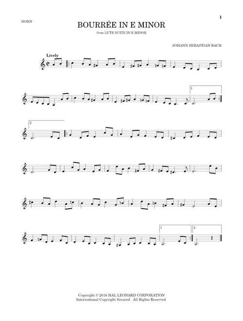 Bourree In E Minor - Johann Sebastian Bach (French Horn Solo)