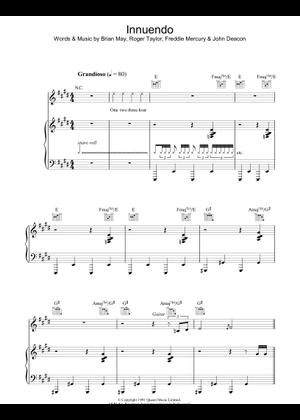 Play Official version of Innuendo Sheet Music by Queen for