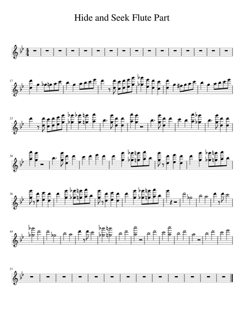 Hide and seek – Vocaloid Hide and Seek Flute Part