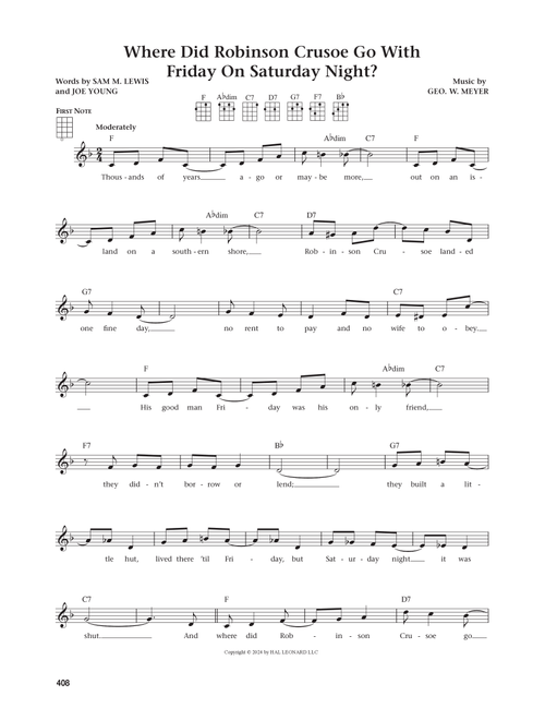 Where Did Robinson Crusoe Go With Friday On Saturday Night (from The Daily Ukulele, arr. Jim Beloff) - Sam M Lewis (Ukulele)